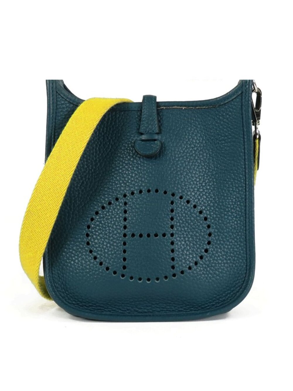 Hermes Evelyne TPM Amazon Col Vert Silver Taurillon Shoulder Bag